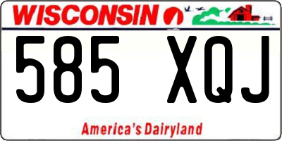 WI license plate 585XQJ