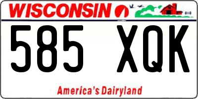 WI license plate 585XQK