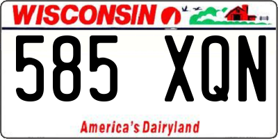 WI license plate 585XQN