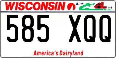 WI license plate 585XQQ