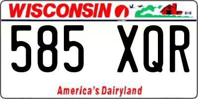 WI license plate 585XQR