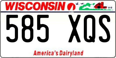 WI license plate 585XQS
