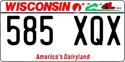 WI license plate 585XQX