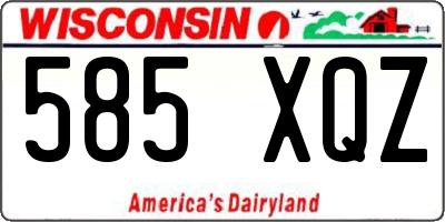 WI license plate 585XQZ