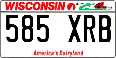 WI license plate 585XRB