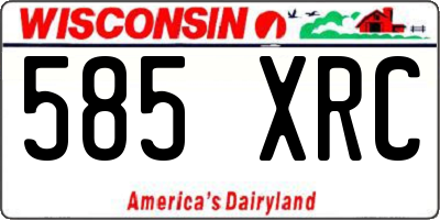 WI license plate 585XRC