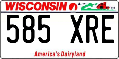 WI license plate 585XRE