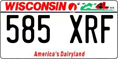 WI license plate 585XRF