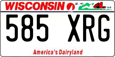 WI license plate 585XRG