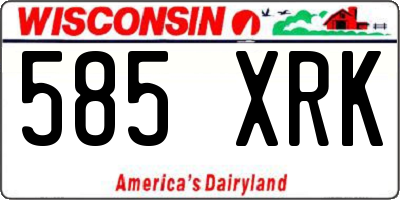 WI license plate 585XRK
