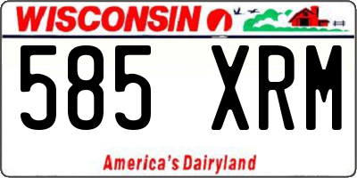 WI license plate 585XRM
