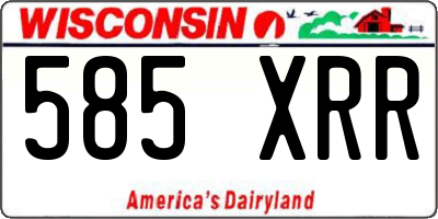 WI license plate 585XRR
