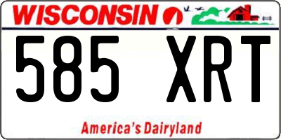 WI license plate 585XRT