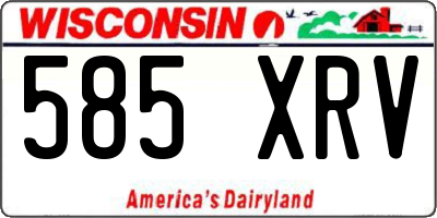WI license plate 585XRV