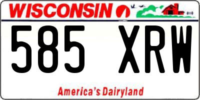 WI license plate 585XRW