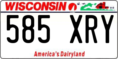 WI license plate 585XRY