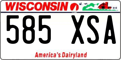 WI license plate 585XSA