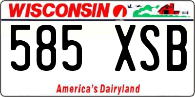 WI license plate 585XSB