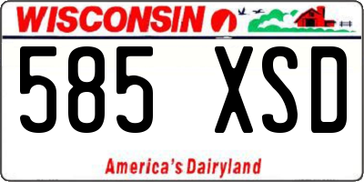 WI license plate 585XSD