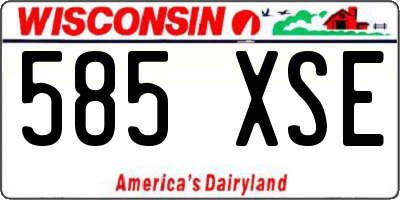 WI license plate 585XSE
