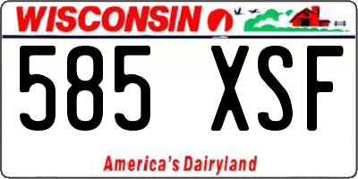 WI license plate 585XSF