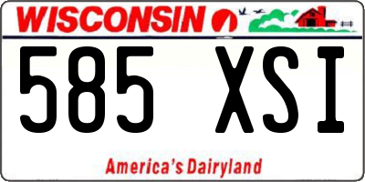 WI license plate 585XSI