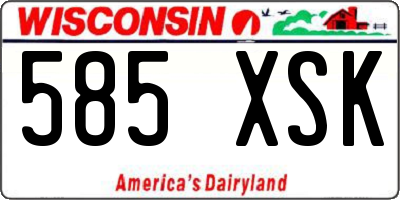 WI license plate 585XSK