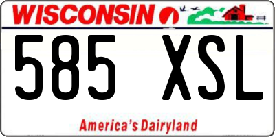WI license plate 585XSL
