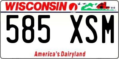 WI license plate 585XSM