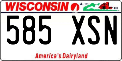 WI license plate 585XSN