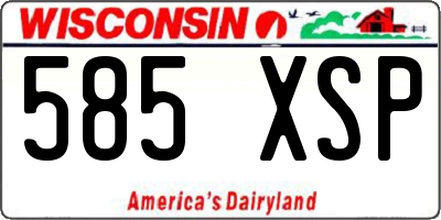 WI license plate 585XSP