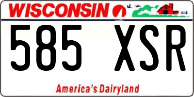 WI license plate 585XSR
