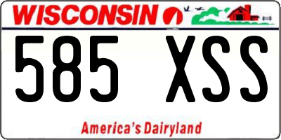 WI license plate 585XSS