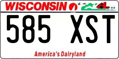 WI license plate 585XST