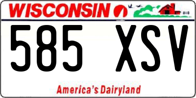 WI license plate 585XSV