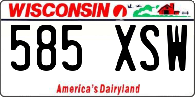WI license plate 585XSW