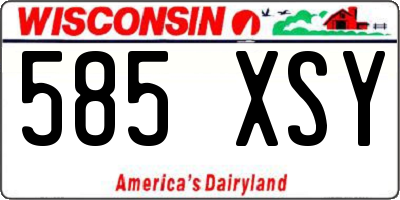 WI license plate 585XSY