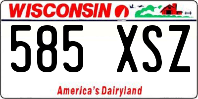 WI license plate 585XSZ