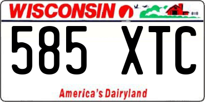 WI license plate 585XTC