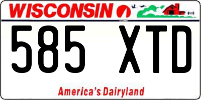 WI license plate 585XTD