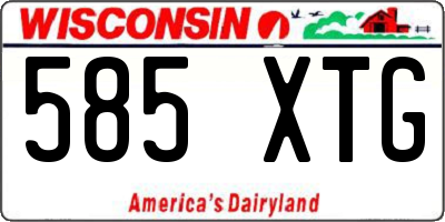 WI license plate 585XTG