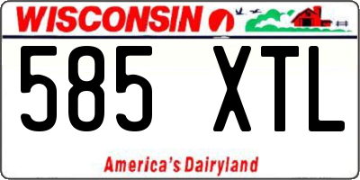 WI license plate 585XTL