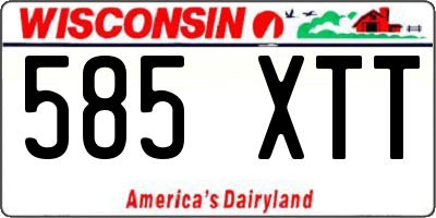 WI license plate 585XTT