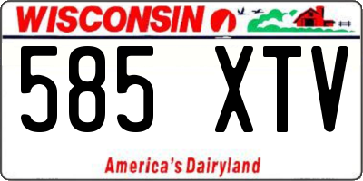 WI license plate 585XTV