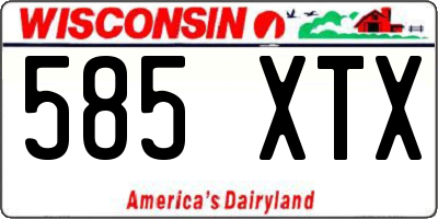 WI license plate 585XTX
