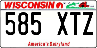 WI license plate 585XTZ