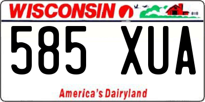 WI license plate 585XUA