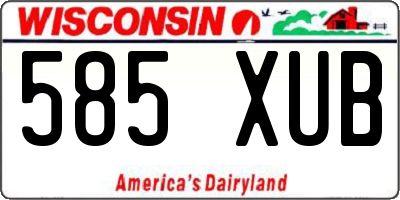 WI license plate 585XUB