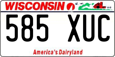 WI license plate 585XUC