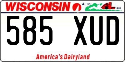 WI license plate 585XUD
